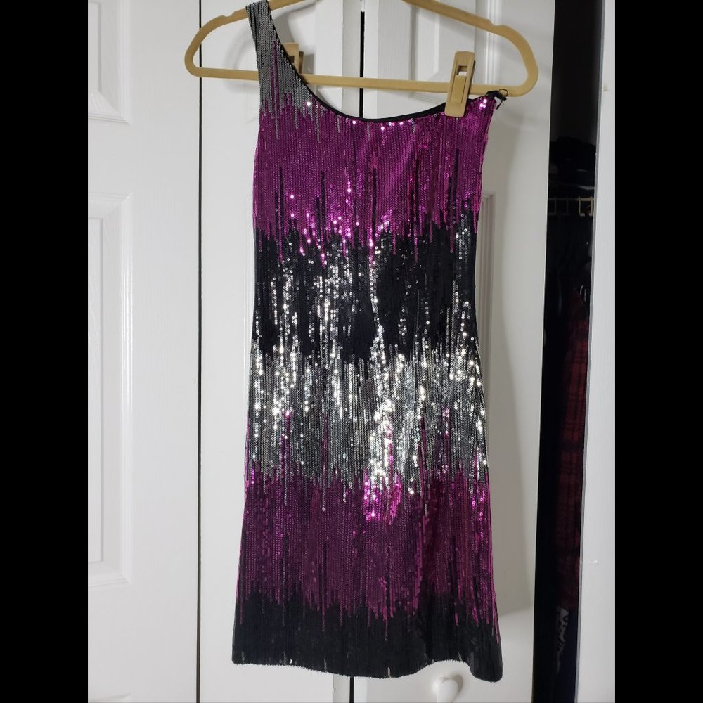 Profile "Profile" Tri-Colored Sequin Mini Dress